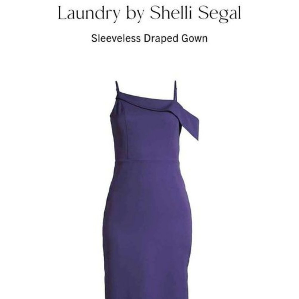 Laundry by Shelli Segal One-shoulder Gown Periwinkle Size 6